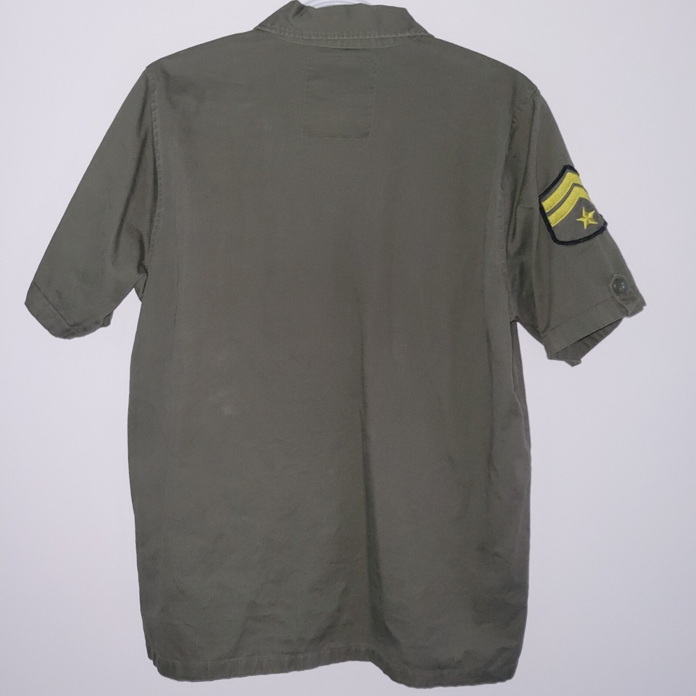 Hard Rock Cafe Military Green Button Up Short Sleeve Shirt New Orleans Size S - Picture 2 of 7